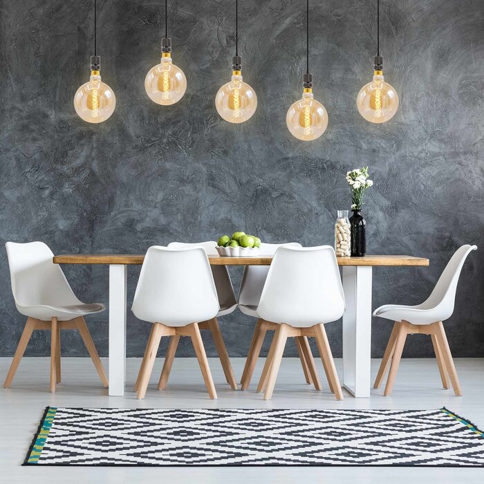 Industrial cord pendant glossy black