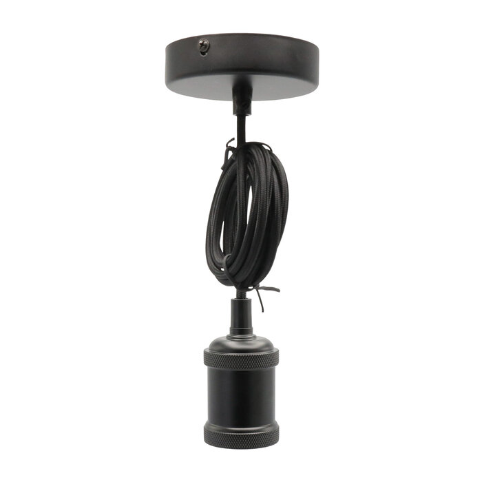 Modern cord pendant matt black