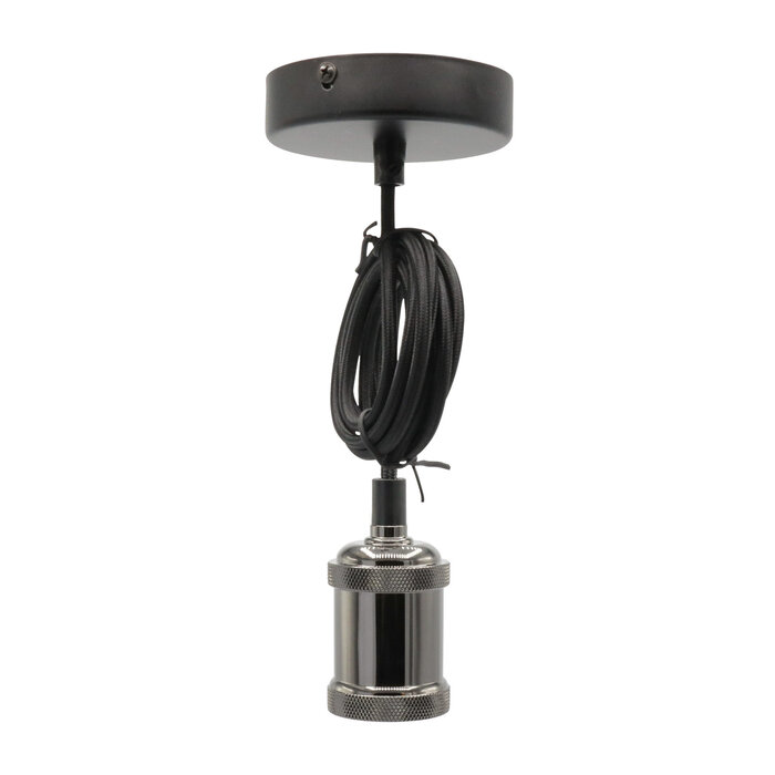 Modern cord pendant glossy black