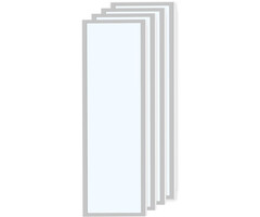 Set of 4 LED panels 30x120cm, 30W, 6500K - 120lm/W