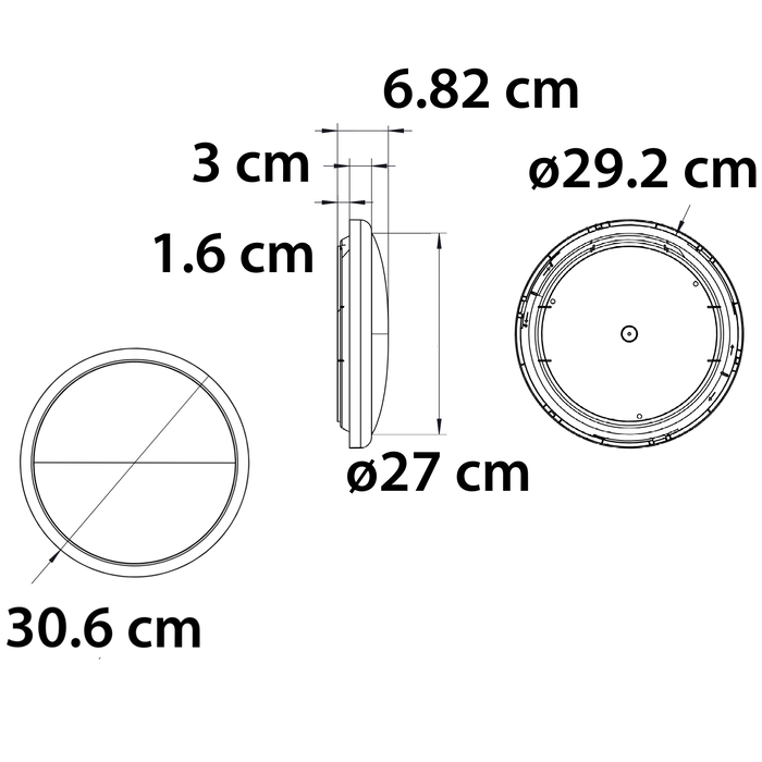 Plafonnière incl. noodunit met CCT switch 3000K/4000K/6500K