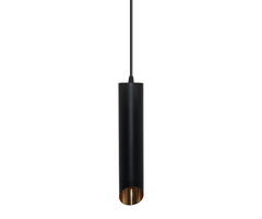 Moderne hanglamp zwart met gouden binnenzijde - May