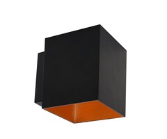 Moderne wandlamp zwart met gouden binnenkant - Fay