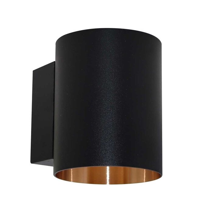 Moderne wandlamp zwart met gouden binnenkant - Jen