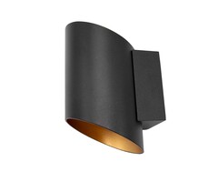 Moderne wandlamp zwart met goud - Lee