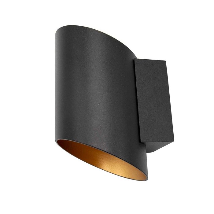 Moderne wandlamp zwart met goud - Lee