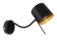 Industriële wandlamp zwart met goud - Carmel