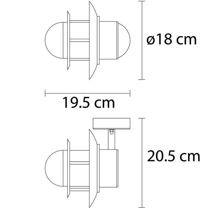 Landelijke wandlamp RVS - Fabio
