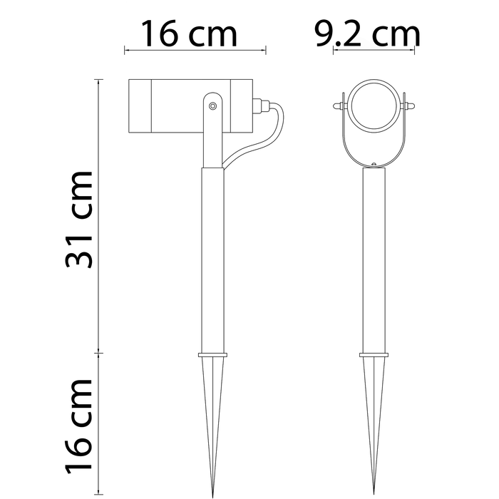 RVS tuinspot Emilio, 31 cm