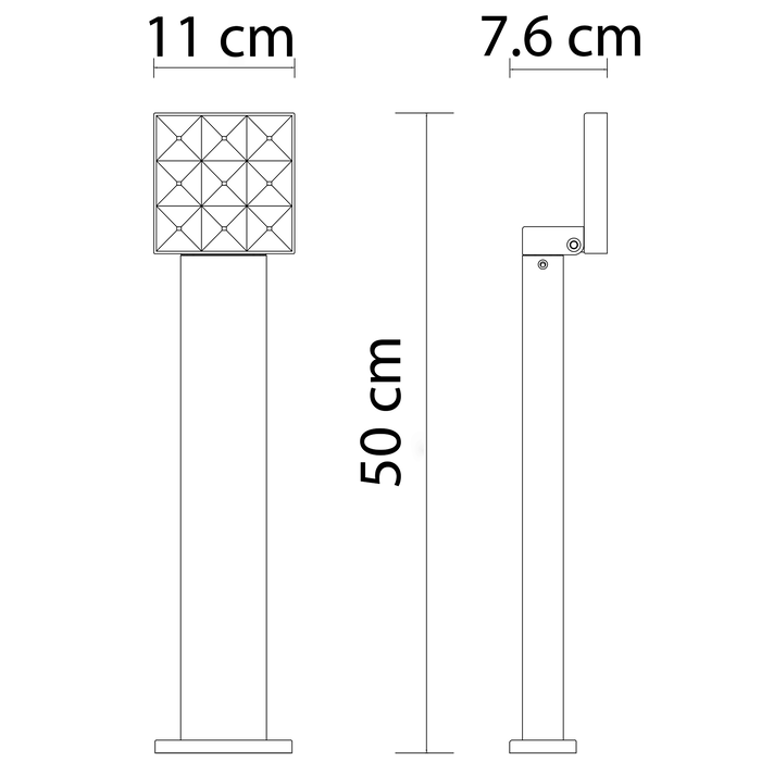 Moderne zwarte buitenlamp Carla, 50 cm