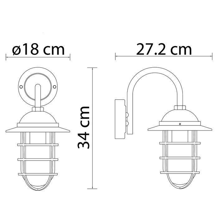 Wandlamp landelijk Claudia - zwart