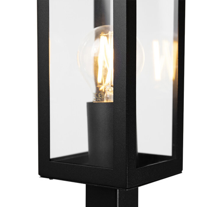 Industriële RVS zwarte buitenlamp Alessio met glas, 80 cm