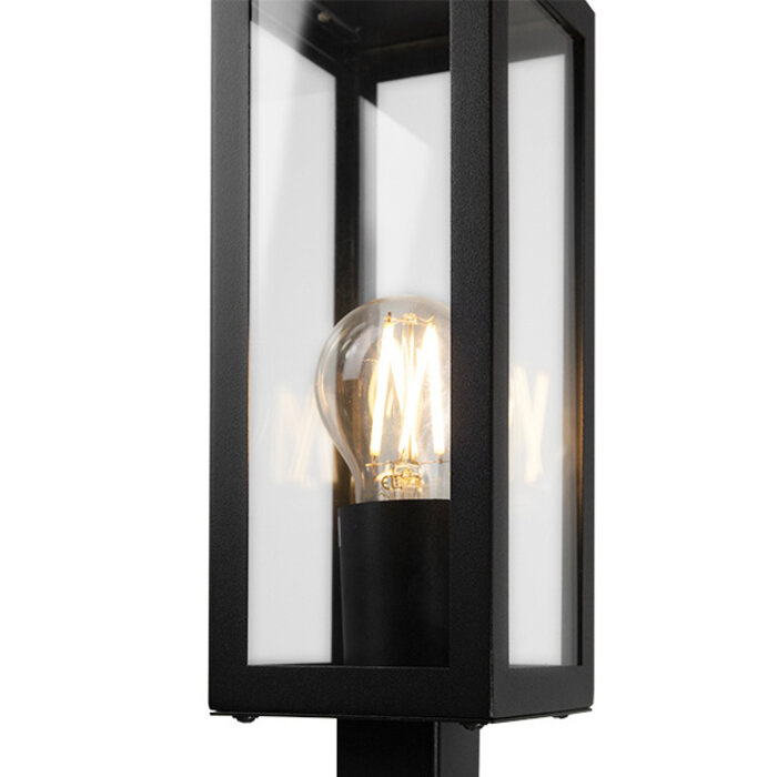 Industriële RVS zwarte buitenlamp Alessio met glas, 80 cm