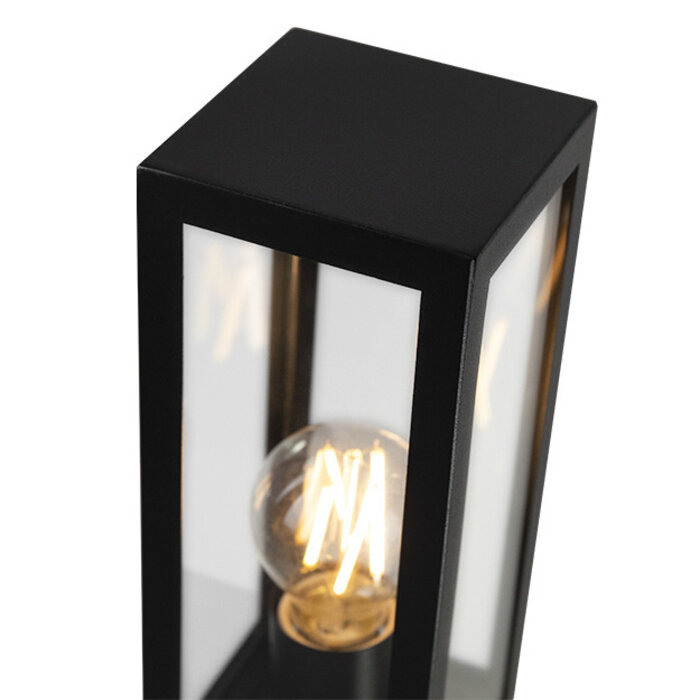 Industriële RVS zwarte buitenlamp Alessio met glas, 80 cm