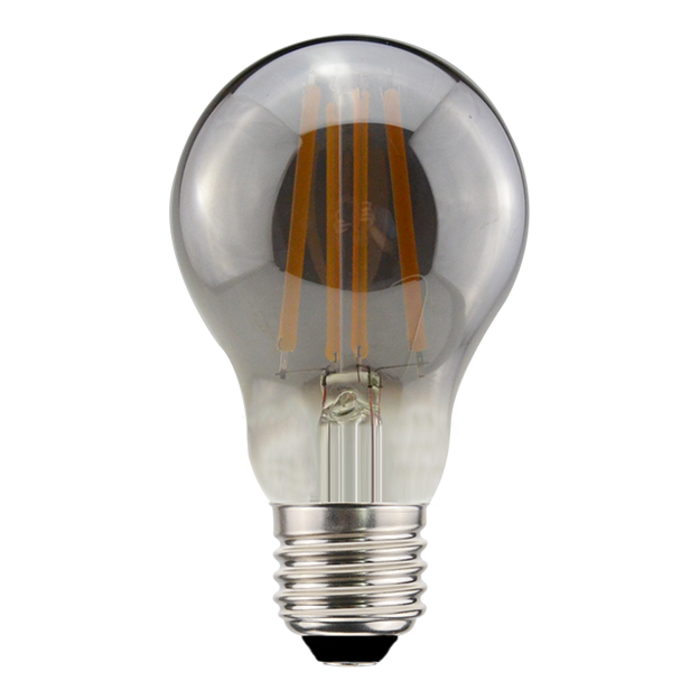 E27 dimbare filament LED lamp, Ø60mm, 8,5W, smoke glas