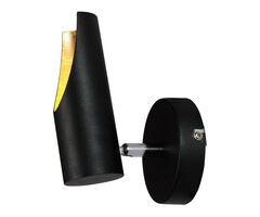 Zwarte wandlamp met gouden binnenzijde - Memphis