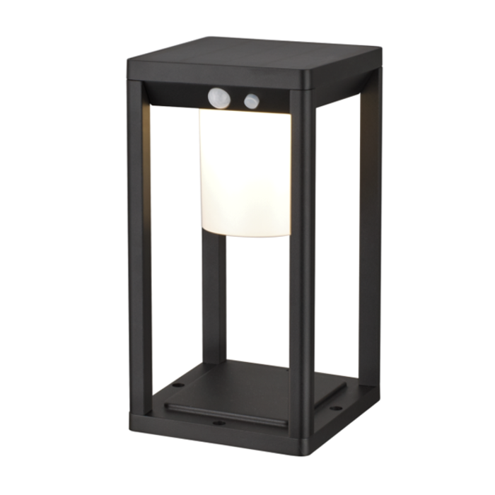 Moderne solar staande buitenlamp zwart met sensor - Kiran