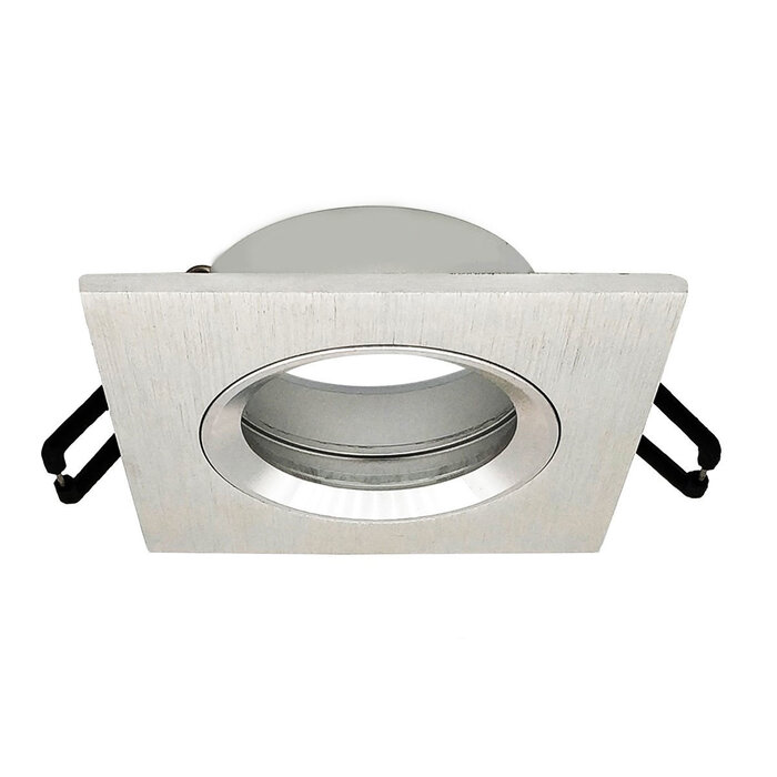 Kantelbare zilveren inbouwspot vierkant- Levi