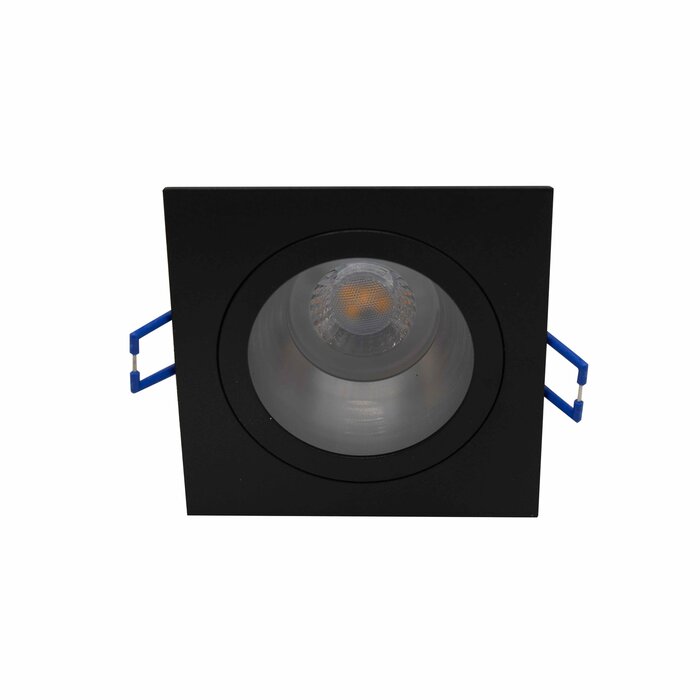 Kantelbare zwarte inbouwspot vierkant - Lux