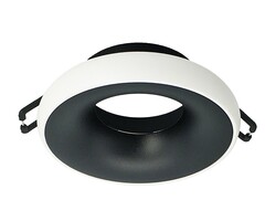 Moderne ronde inbouwspot zwart met wit - Lana
