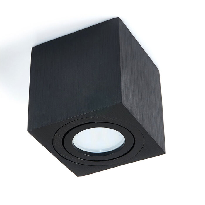 Moderne zwarte opbouwspot vierkant- Kit