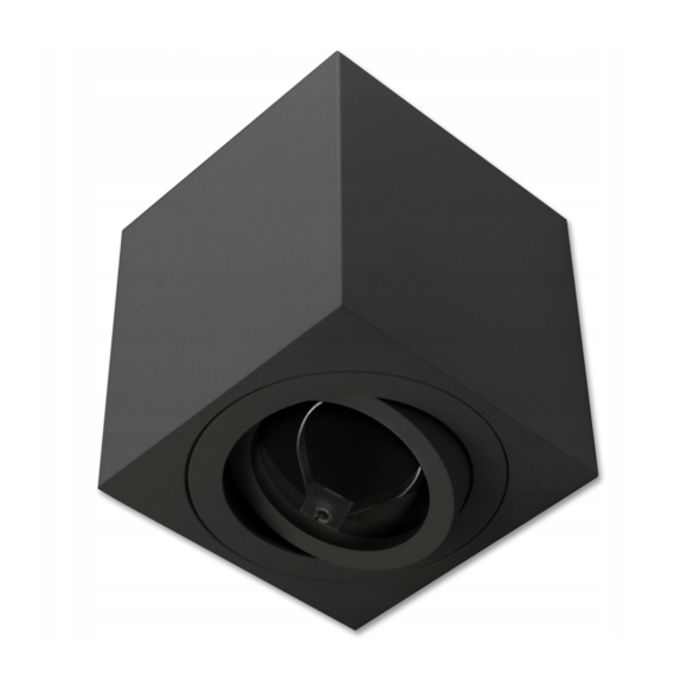 Moderne zwarte opbouwspot vierkant- Kit
