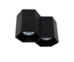 Design 2-lichts zwarte opbouwspot - Ira