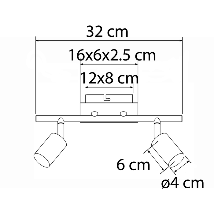 Moderne plafondlamp met 2 spots - Kel