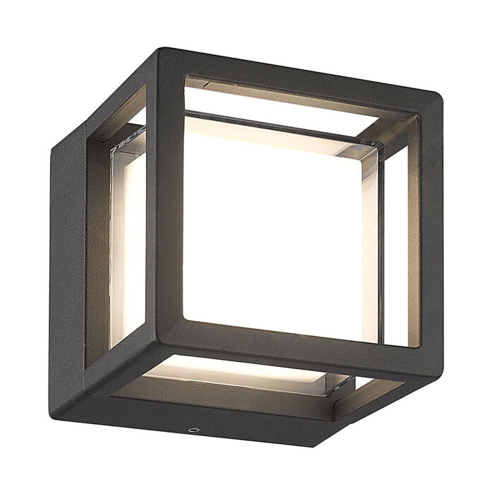 Vierkante muurlamp buiten Miles - zwart