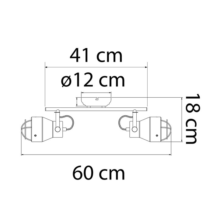 Industriële plafondlamp Boston - koper