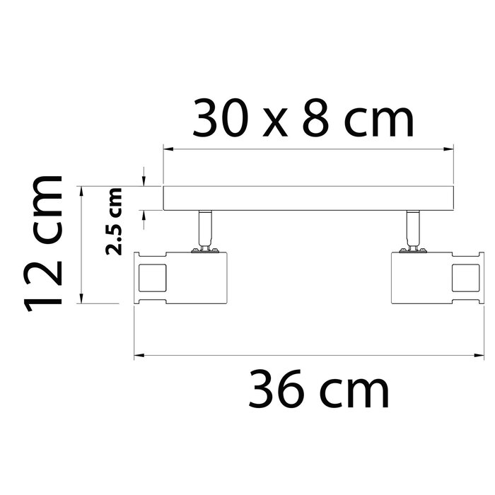 Industriële plafondlamp met 2 spots - Oscar