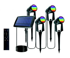 Solar RGB tuinspot met grondpen (set van 4)