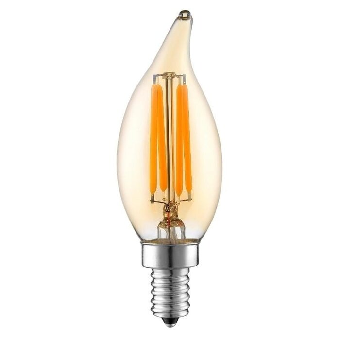 E14 dimmable LED filament candle lamp with amber glass | 3.5W 2200K