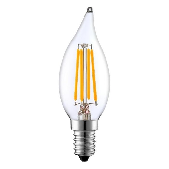 E14 dimmable LED filament candle lamp with clear glass | 5.5W 2700K
