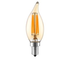 E14 dimbare LED filament kaarslamp met amber glas | 5.5W 2200K