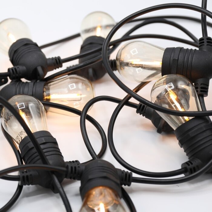 Solar light chain 10 meters with 10 or 15 lights, 3W solar panel