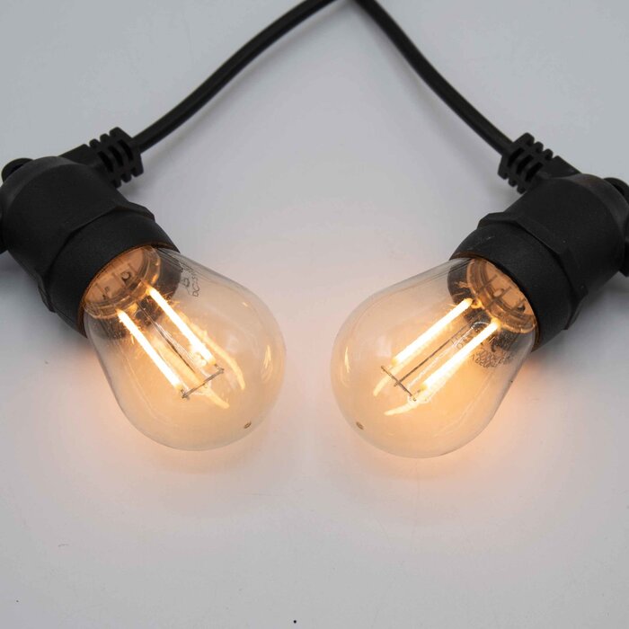 Solar lichtsnoer 10 meter 20 lampjes met dubbele filament, 10W zonnepaneel