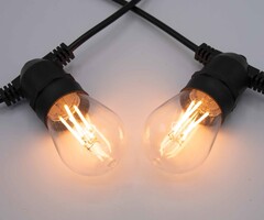 Solar lichtsnoer 10 meter 10 lampjes met W-vorm, 10W zonnepaneel