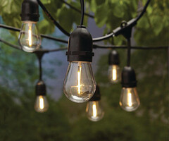 Solar lichtsnoer 10 meter 10 lampjes met hangende fitting, 3W zonnepaneel