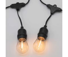 Solar light chain 10 meters 10 lights with hanging fitting (4cm, 6cm, 8cm), 3W solar panel