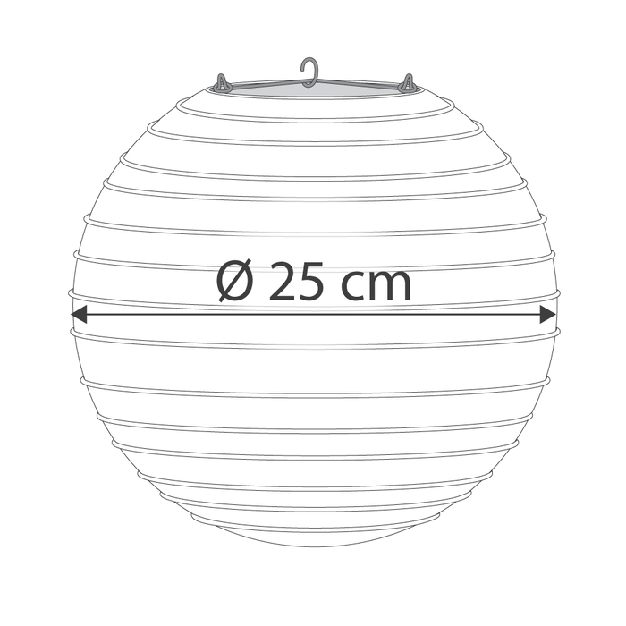 White nylon lantern for outdoor, Ø25cm - Copy