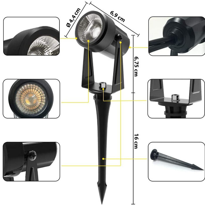 Tuinspot met grondpen (set van 6)