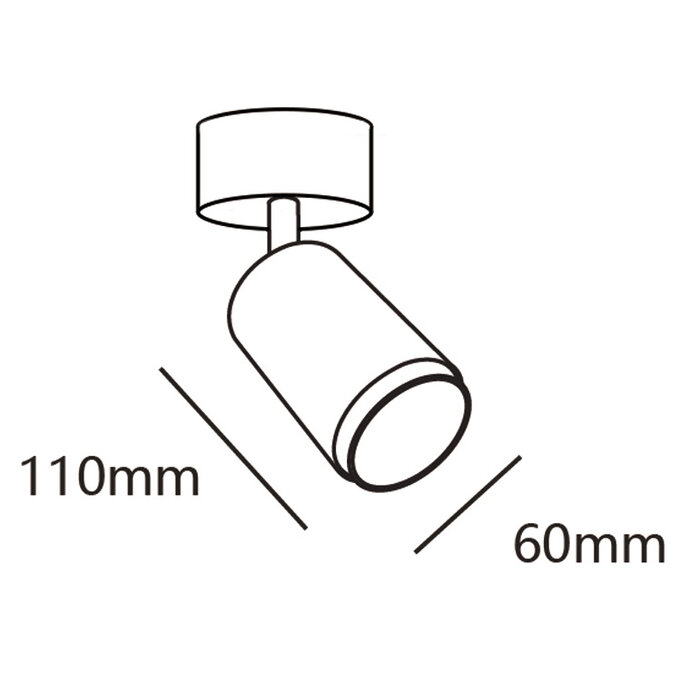 Moderne mat zwarte plafondspot - Kay