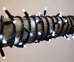 Koppelbare kerstverlichting | koud wit | vanaf 10 meter met 100 LEDs | rubber