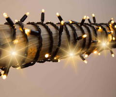 Koppelbare kerstverlichting | warm wit met twinkel | vanaf 10 meter met 100 LEDs | rubber