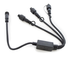 Connector 1 naar 3 voor kerstverlichting met 0,5 m snoer zwart - rubber