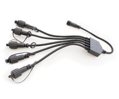 Connector 1 naar 5 voor kerstverlichting met 0,3m snoer zwart - rubber