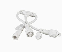Connector 1 naar 2 voor kerstverlichting met 0,3m snoer wit - rubber