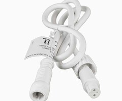 Verlengsnoer kerstverlichting wit van 1 m met connectoren - rubber