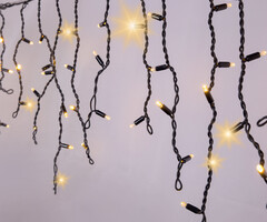 IJspegelverlichting koppelbaar | vanaf 3 meter | 114 LEDs | warm wit met twinkel | rubber